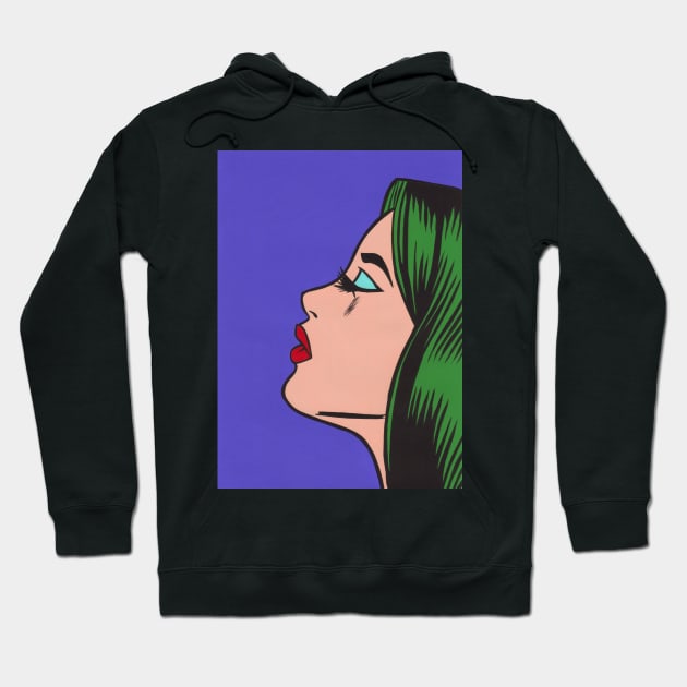 Green Hair Comic Girl Hoodie by turddemon